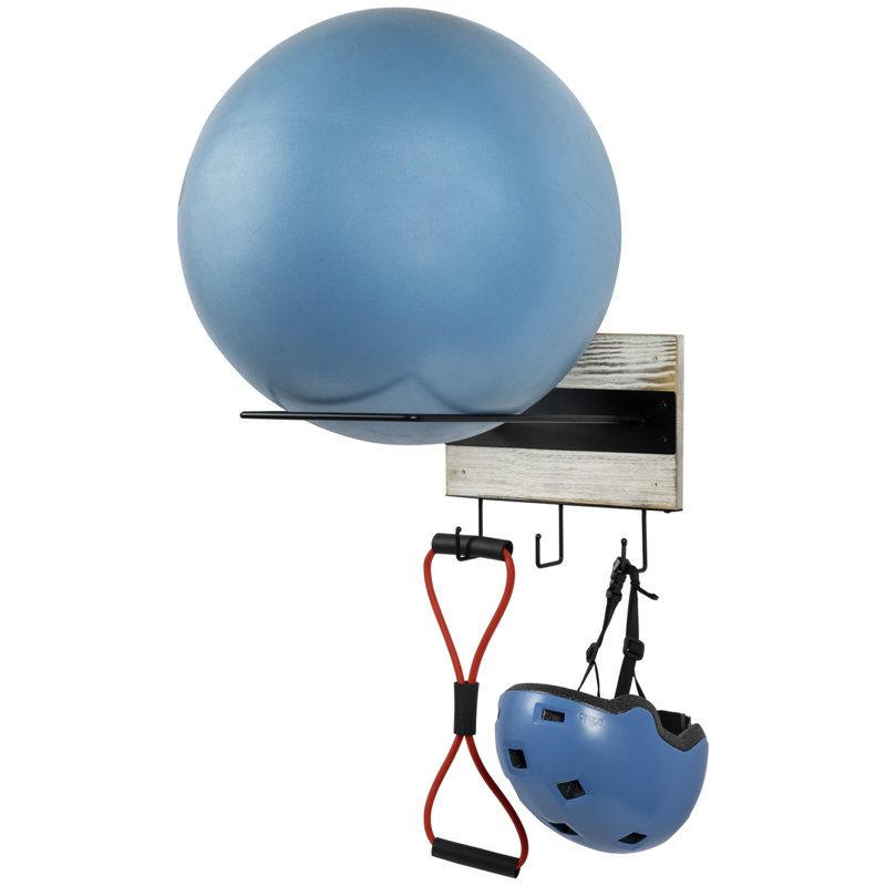 Wall Mounted Multi-Use Sports Rack, Black/White