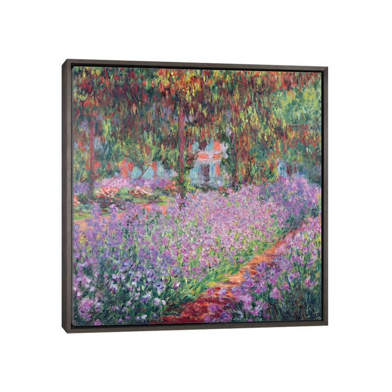"Le jardin de l’artiste à Giverny" par Claude Monet 1900, reproduction d’art, H 37 po x l 37 po x P 1,5 po, Pas de tapis