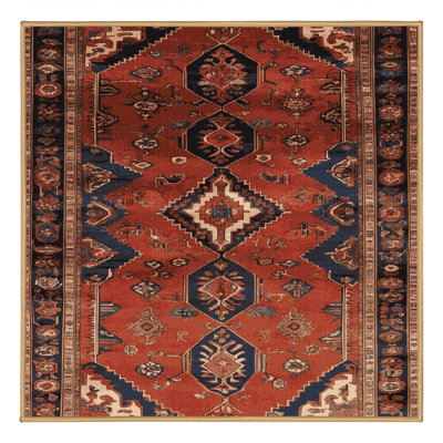 Machine Washable Persian Brown Area Rug