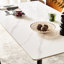 Table de salle à manger rectangulaire en porcelaine blanche avec pieds en métal, carreau de céramique moderne de style Mid-Century