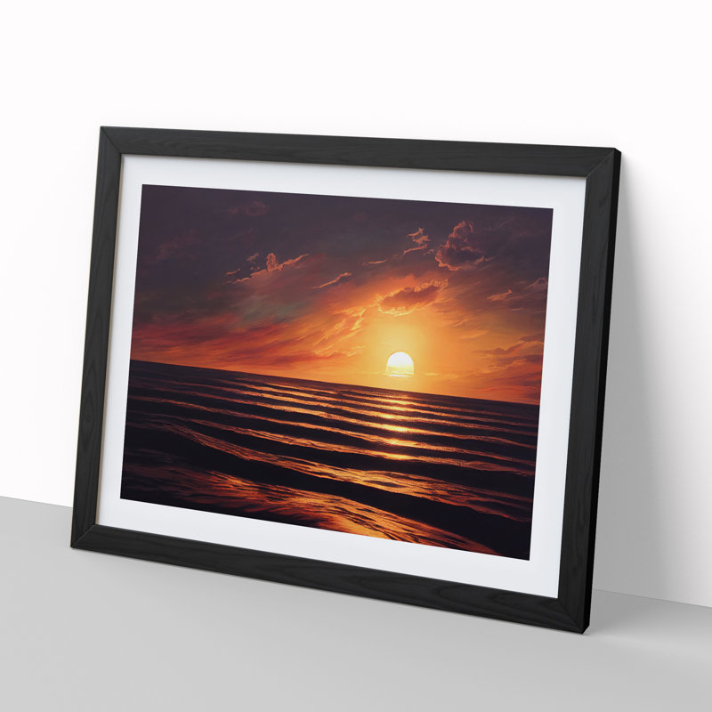XH1022-8620X Sunset Seascape Vol.2 - Single Picture Frame Print, Black Framed, 34cm H x 46cm W x 2cm D