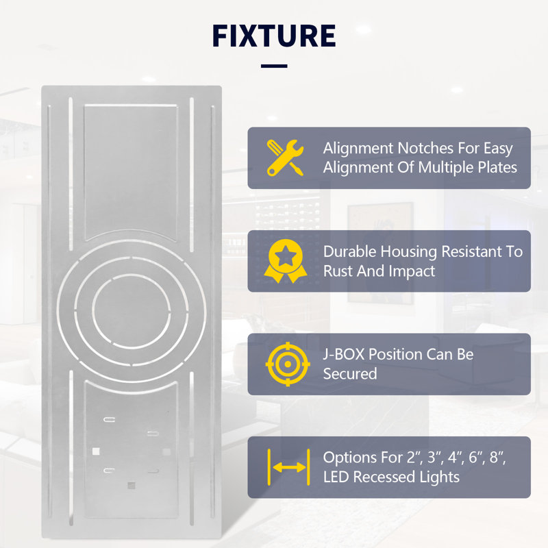 Cadre / plaque de fixation pour éclairage encastré de nouvelle construction 6 pces pour 4/6/8 pouces