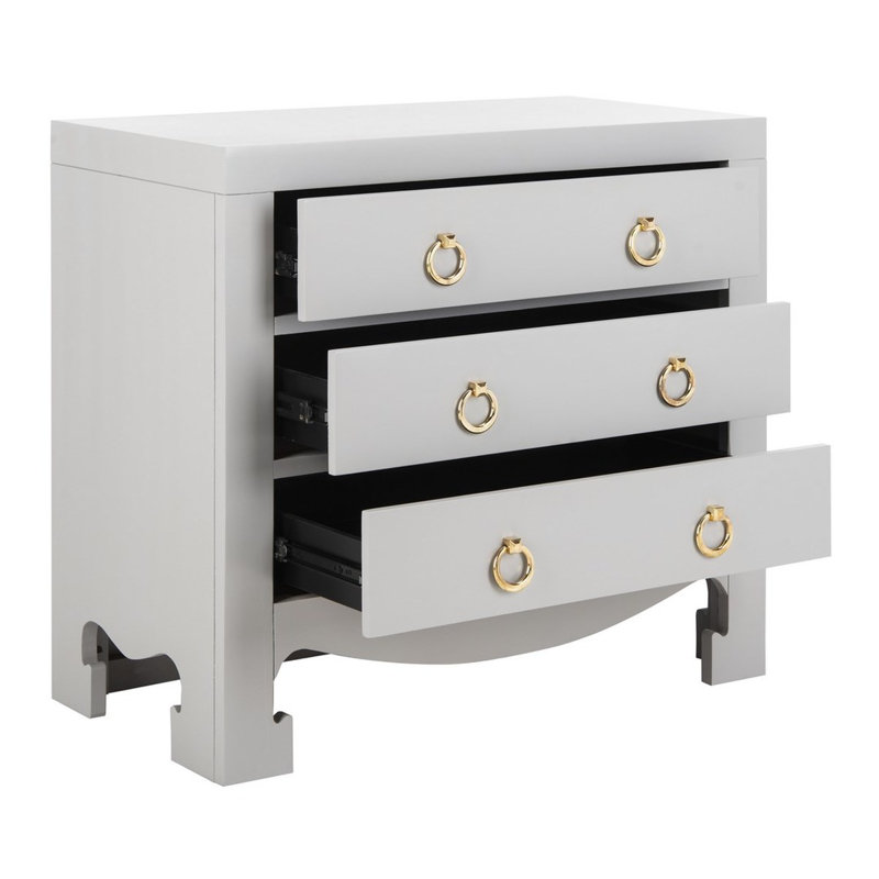 Elegant 31.9'' Wide Nightstand – Durable Clean-Lined Wood Frame Chest Perfect for Bedroom or Office, Gray