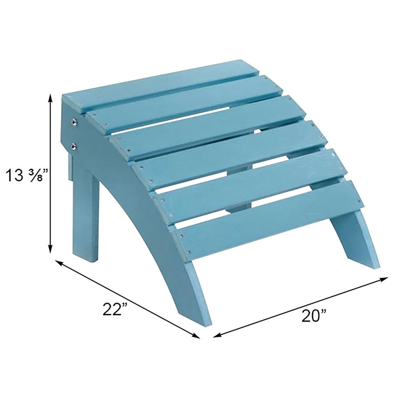 Adirondack Footstool, Grey, Blue