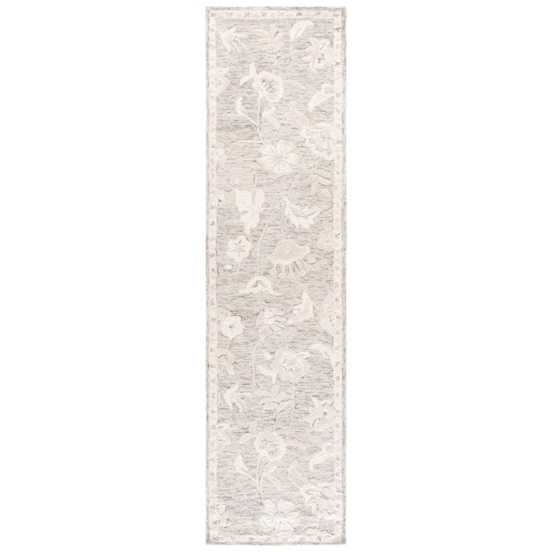 Metro 201 Hand Tufted 50% Wool; 30% Pet; 20% Cotton Floral Rug, Runner 2'3" x 9'