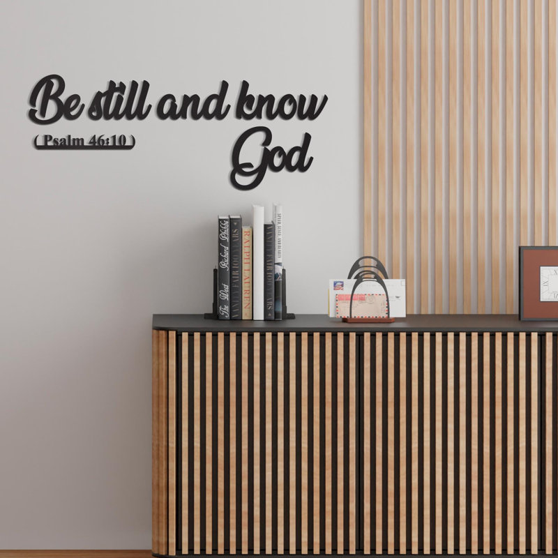 «Be Still and Know God», art mural en métal, psaume 46:10, signe de verset de la Bible, décoration intérieure chrétienne, écriture murale, cadeau religieux