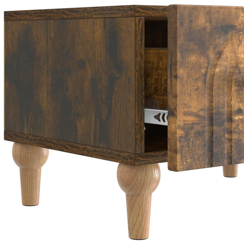 Unfinished TV Stand for TVs up to 65", Smoked Oak