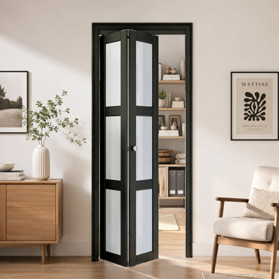 24" × 80" Solid Manufactured Wood 24"W X 77"H Solid Core Shaker Bi-Fold Door With Installation Hardware Kit