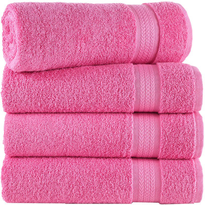 Ensemble de 4 serviettes de bain à séchage rapide 100% coton turc pour la salle de bain, les invités, la piscine, la salle de sport, le camp, les voyages, le dortoir universitaire, la douche