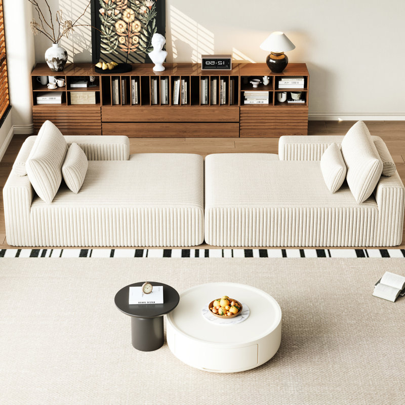 Canapé modulaire 102 po pour salon - sans assemblage, Beige
