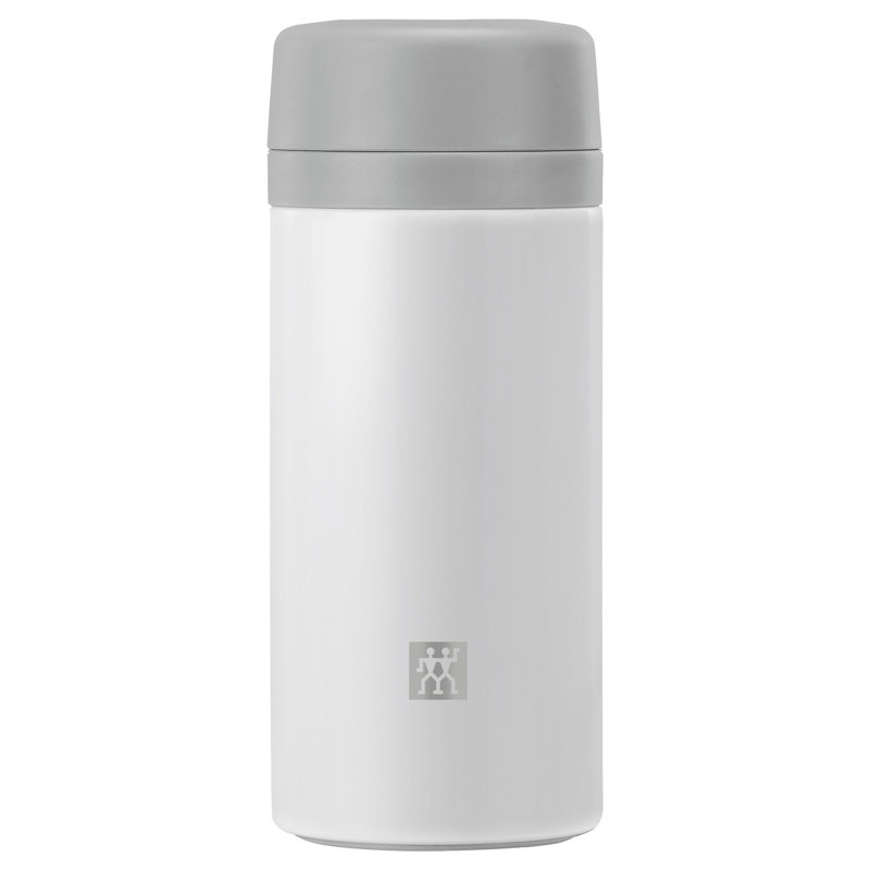ZWILLING Thermo 14.2 Oz Tea & Fruit Infuser Bottle, Silver/White