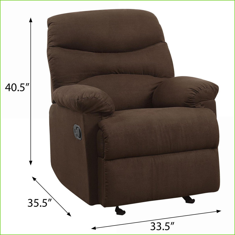 Fauteuils inclinables avec accoudoirs coussinés et dossier capitonné | Microfibre brun foncé Motion