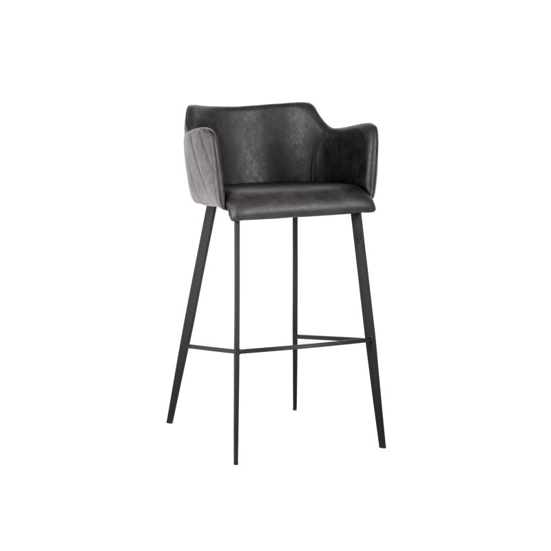 Upholstered Stool with Metal Frame, Bar Stool (30" Seat Height)
