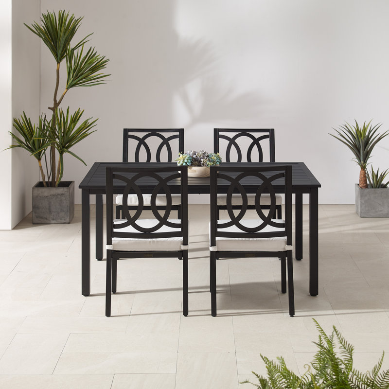 4 - Person Patio Dining Set with Rectangular Table , Cushions Included