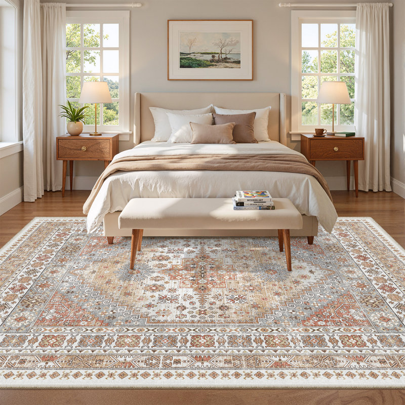 Area Rug, Rectangle 152.4cm x 213.4cm, Orange