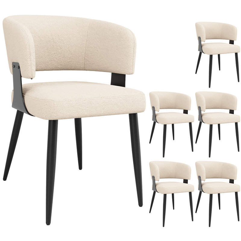 Fabric Upholstered Metal Armchair, Grey, 6
