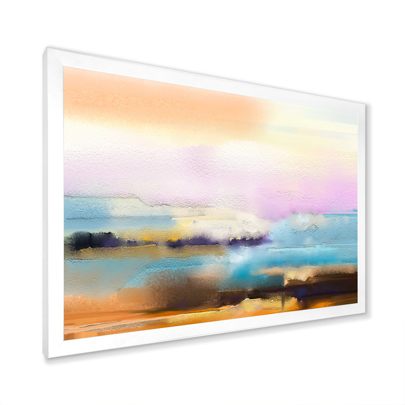 «Abstract Ocean Storm Impression», reproduction sur toile flottante, Cadre photo blanc, H 24 po x l 36 po x P 1 po