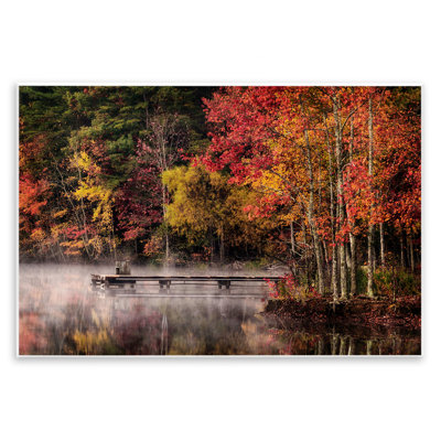 «Autumn Dock Landscape», art mural sur bois par Andy Amos