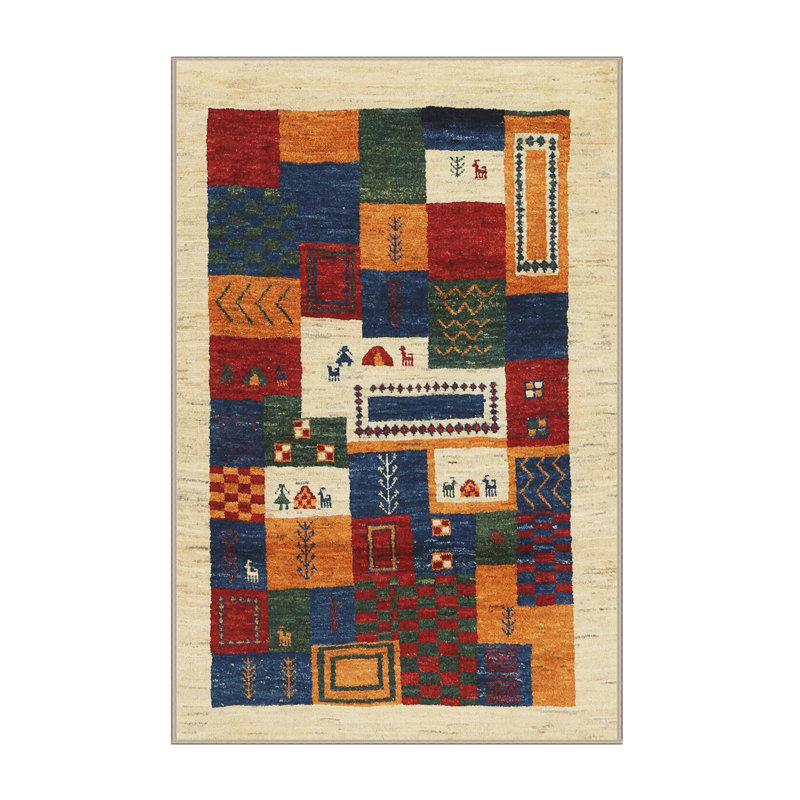 Tapis beige/brun/gris contemporain, Rectangle 5 pi x 7 pi
