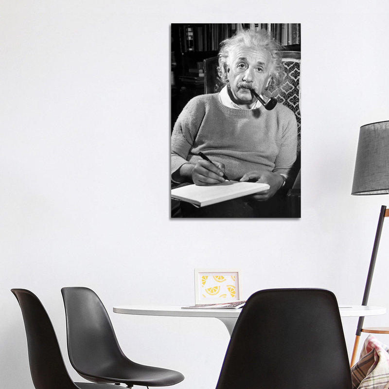 Albert Einstein (1879-1955) - Reproduction de photo sur toile tendue, H 40 po x l 26 po x P 1,5 po