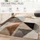 Ruben Geometric Handmade Tufted Jet Black/Moonbeam/Tuscany Area Rug