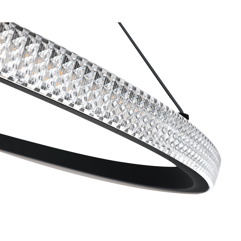 Luminaire suspendu à un niveau DEL PRADO - Moderne avec acrylique Crystaline, 55 W, 4235 Lm