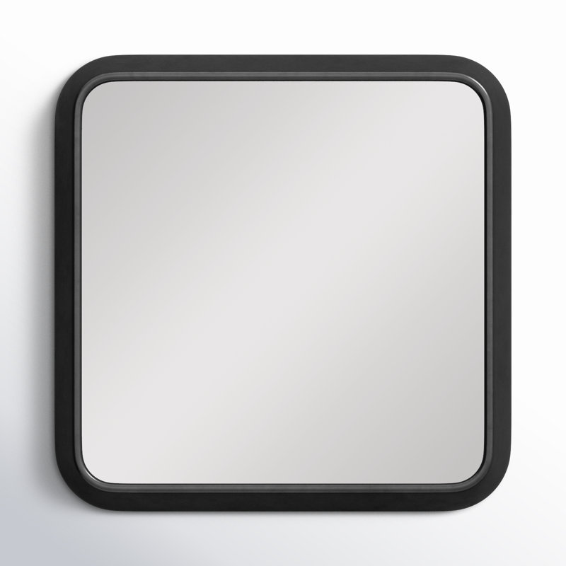 Flat Wall Mirror, Matte Black