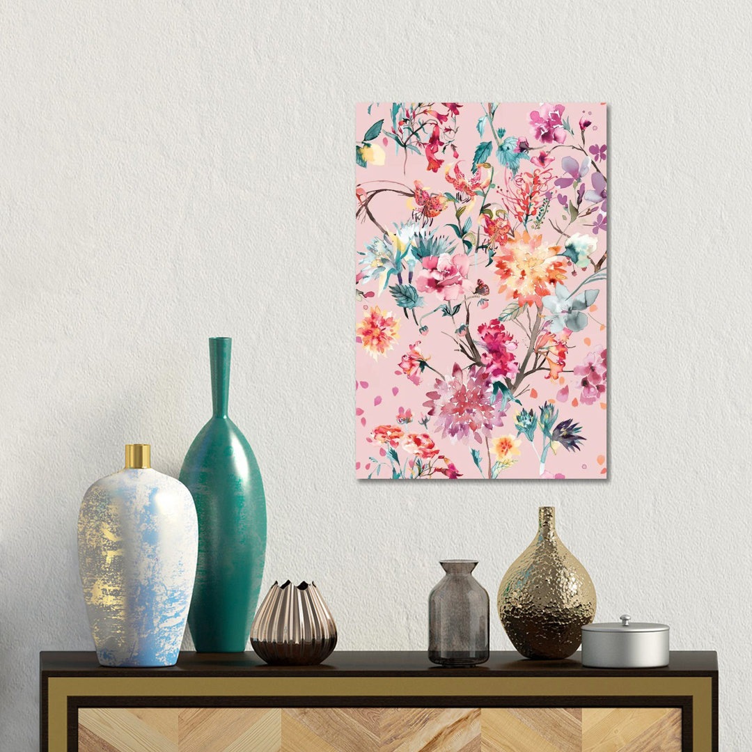 Rococo Flowers Bouquet Mauve by Ninola Design - Gallery-Wrapped Canvas Giclée on Canvas