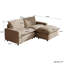 Canapé rembourré 3 pièces en tissu de lin avec repose-pieds Moncada-1910756431