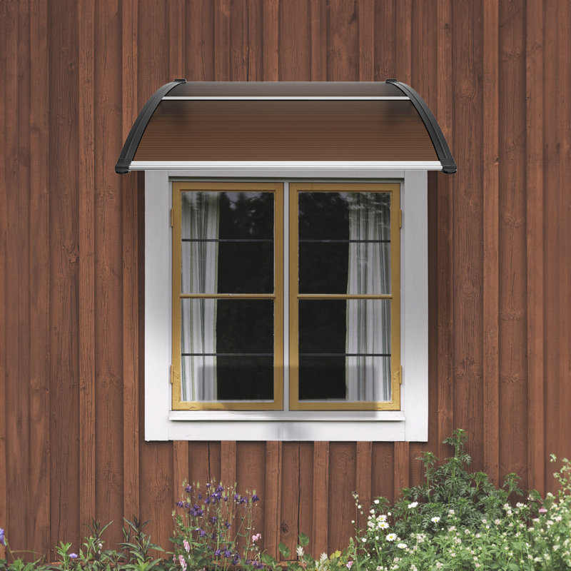 VEVOR Polycarbonate Cover Retractable Door Awning, 10.8" H x 40" W x 37.9" D, Brown