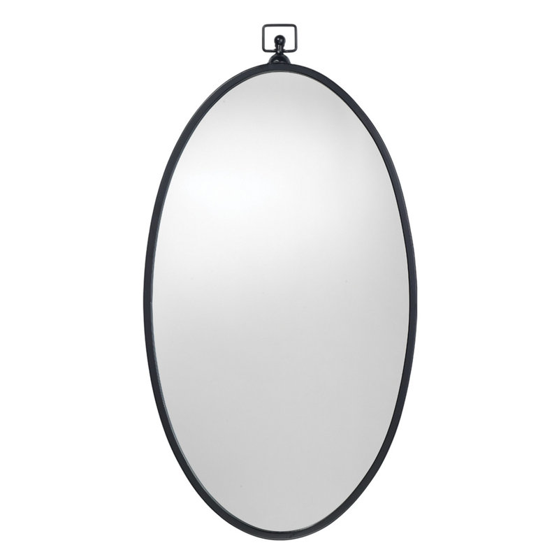 Miroir de salle de bain rond, Noir