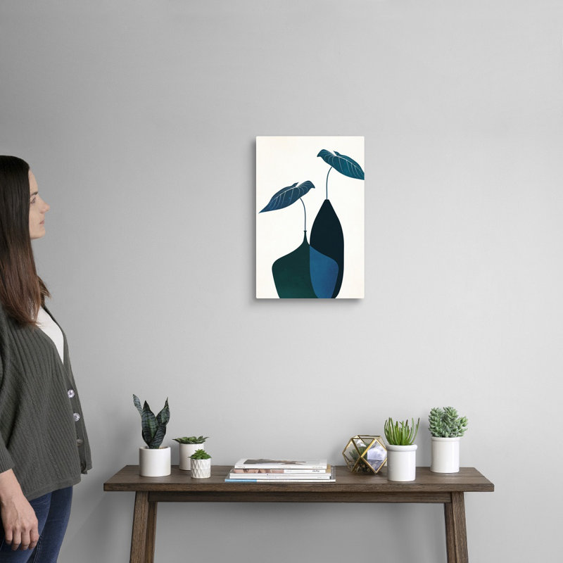 Art scandinave Bouquet - bleu, Toile tendue, H 18 po x l 12 po