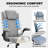 Adjustable Headrest High Back Fabric Ergonomic Executive Office Chair (Gray)-314838325