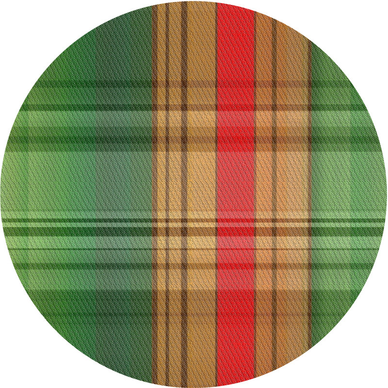 Tapis décoratif vert écossais, Rond 3 pi