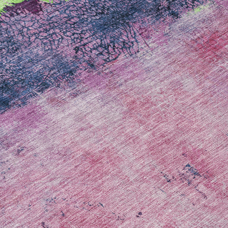 Tapis rosé intérieur / extérieur lavable à la machine Cinead ACN1716, Tapis de couloir 2 pi 3 po x 7 pi 6 po