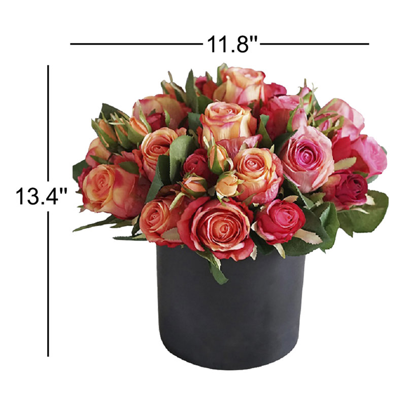 Arrangement floral roses vase, rouge, Noir