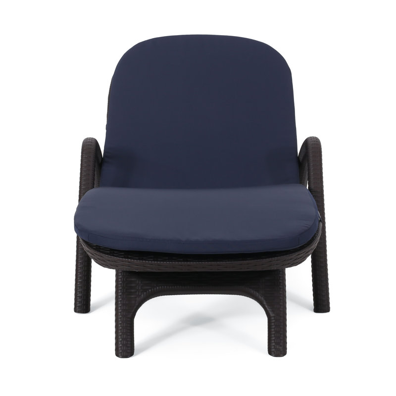 Chaise longue avec coussin - 13 po Hauteur du colis, polypropylène brun foncé doux et confortable 51,66 lb