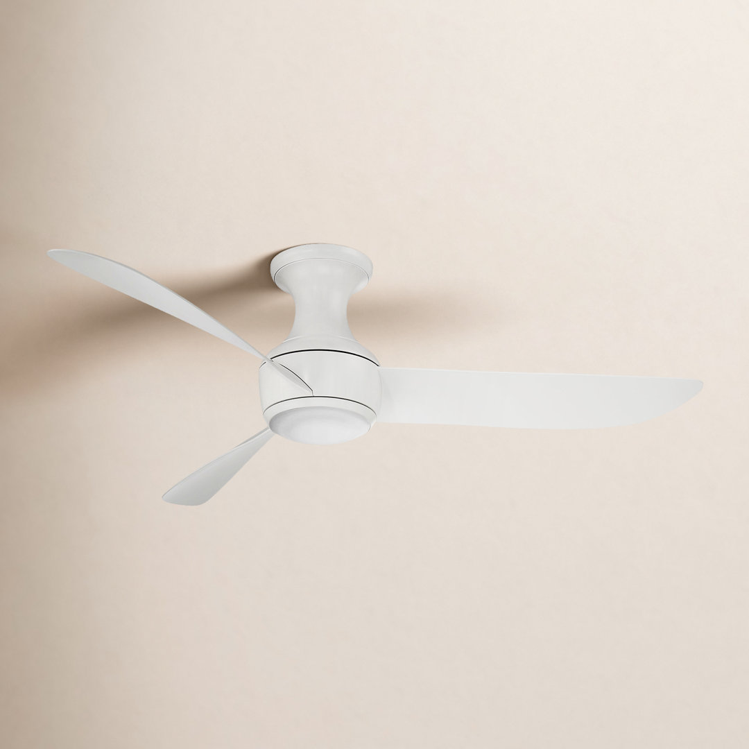 Corona 3 - Blade Outdoor/Indoor Smart Flush Mount Ceiling Fan with Remote Control and Dimmable LED Light Kit Included Modern Forms