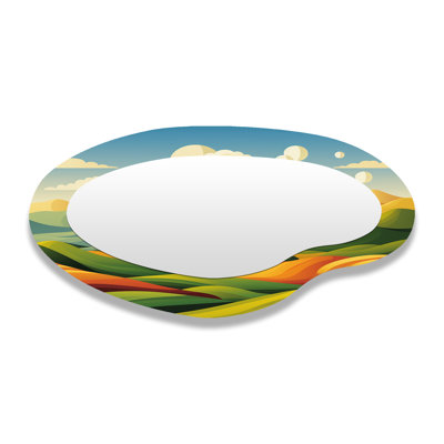 Miroir mural asymétrique vert et jaune