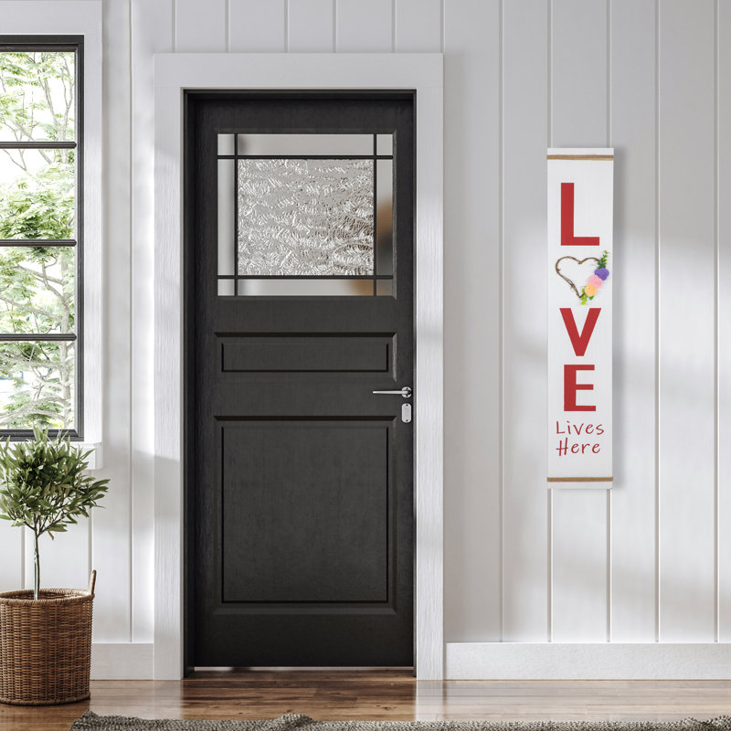 Love Lives Here White Wooden Valentine's Day Porch Sign