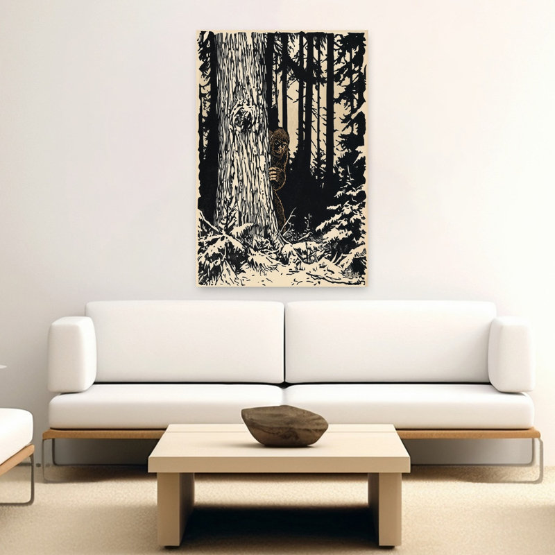 Art contemporain caché dans la forêt, H 60 po x l 40 po