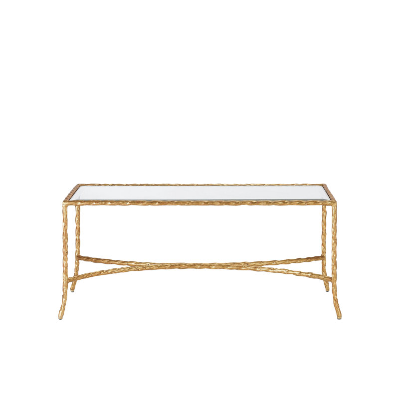 Gilt Glass Top Single Coffee Table