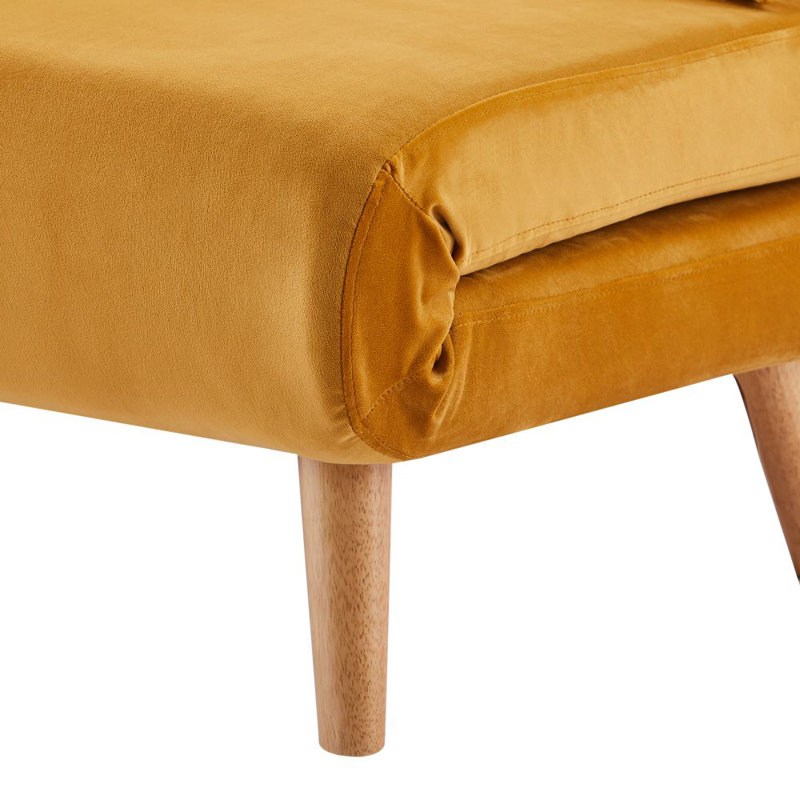 Wallen 2 Seater Velvet Sleeper, Mustard