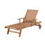 Attar 200cm Long Reclining Acacia Single Chaise with Cushions and Table