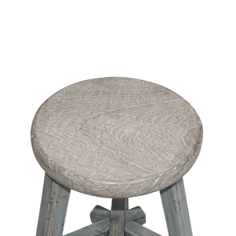 Table de bout en bois massif 3 pieds Hargreaves, Turquoise doux délavé
