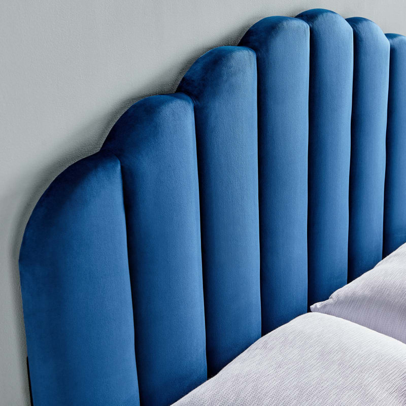Veronique Performance Velvet Headboard, Navy, Full/Queen