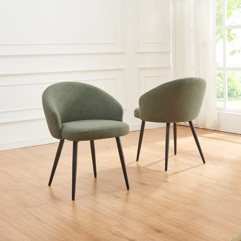 Ensemble de 2 chaises de salle à manger Yandier, Vert