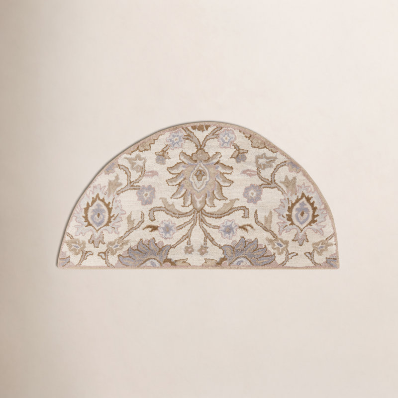 Arden Wool Floral Indoor Rug, Half Moon 2' x 4'