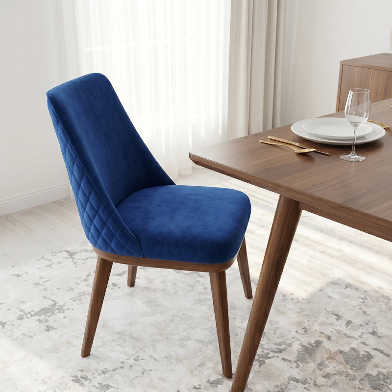Chaise en velours Xoe, Bleu marine