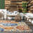 Weyland Floral Power Loom Blue/Orange Indoor/Outdoor Patio Rug-1426103835